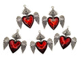 Sacred Heart Metal Alloy Red Enamel 5 pieces   42cm xx 42cm x 3cm