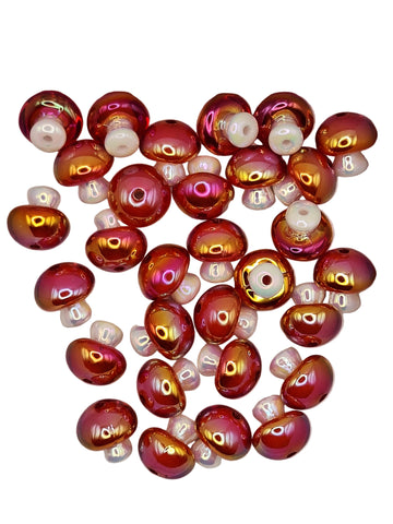 Red top Mushroom bead 30 pieces
