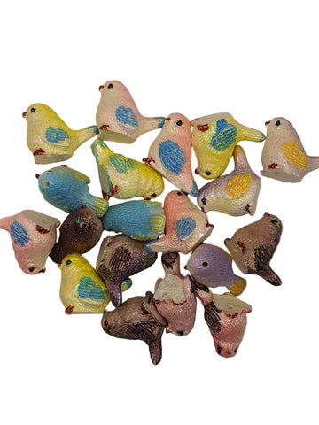 Bird Beads 10 pieces 24mm x 24mm x 15mm